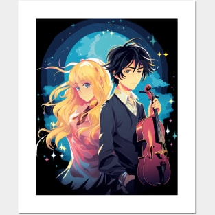 your lie in april fanart anime graphic tee Posters and Art